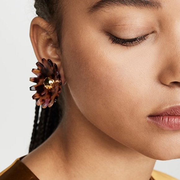 Lele Sadoughi brown daisy earrings - Picture 2 of 3
